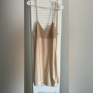 AMY MATTO Elegant Beige Chemise Slip Dress Size S